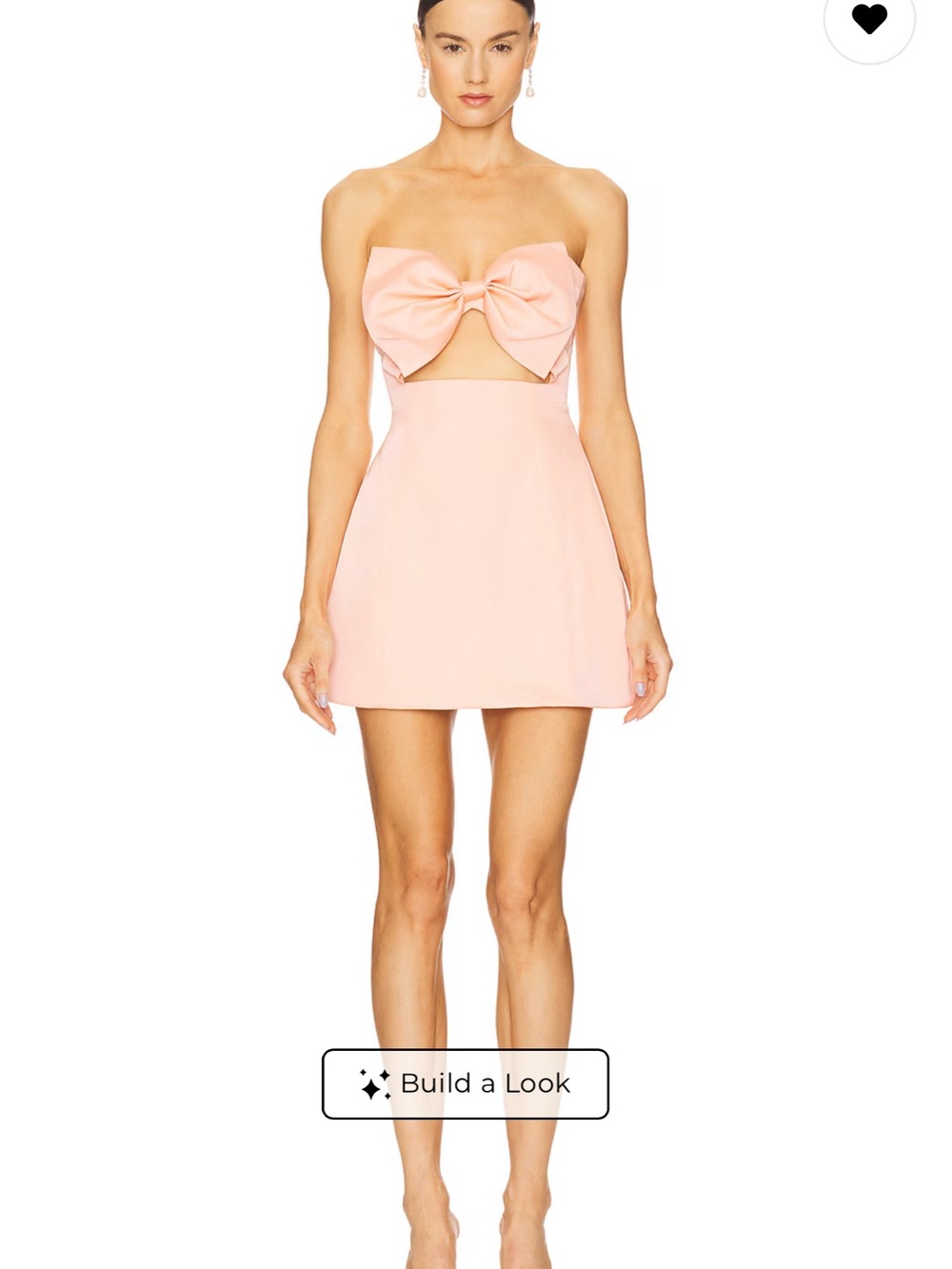 Strapless Bow Mini Dress in Pale Pink